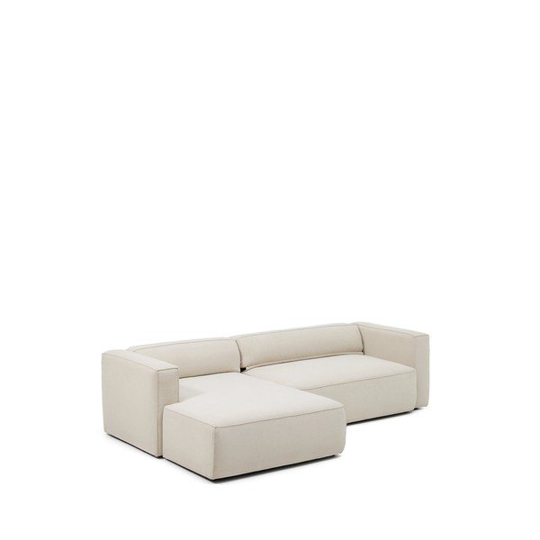 Béžová žinylková rozkládací rohová pohovka (levý roh/s lenoškou) Marela – Kave Home-image-3