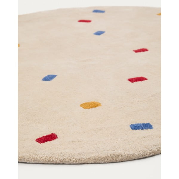 Krémový bavlněný dětský koberec ø120 cm Luli – Kave Home-image-2