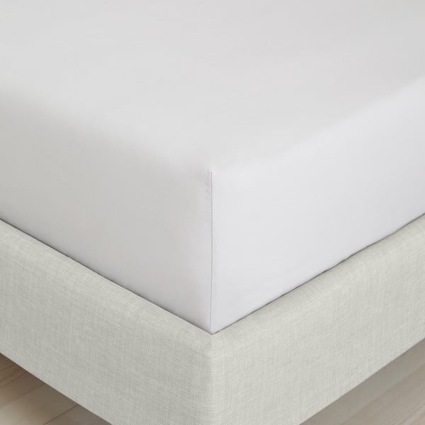 Šedé napínací prostěradlo z bavlněného perkálu 90x190 cm Cotton Percale – Bianca-image-3