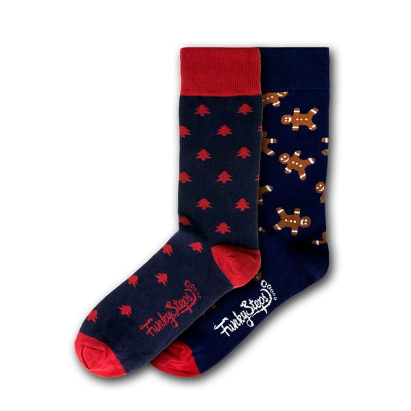 Sada 2 párů pánských ponožek Funky Steps Christmas, velikost 41 - 45