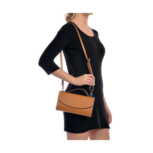 Hnědá dámská kožená kabelka Roberta M Pisa-image-2