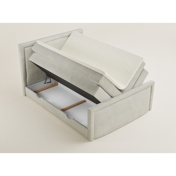 Krémová boxspring postel s úložným prostorem 200x200 cm Fresco – Maison de Rêve-image-3