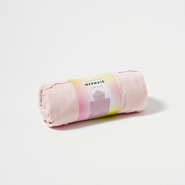Růžová dětská plážová osuška s kapucí Sunnylife Mermaid, 3-6 let-image-1