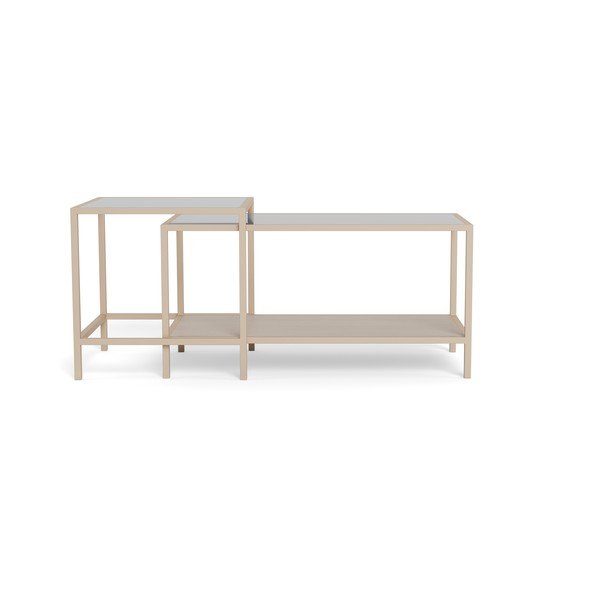 Šedé ocelové konferenční stolky v sadě 2 ks 50x90 cm Seaford – Actona-image-4