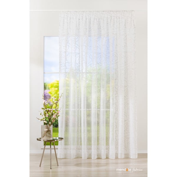 Bílo-šedá záclona 140x245 cm Amanda – Mendola Fabrics-image-1