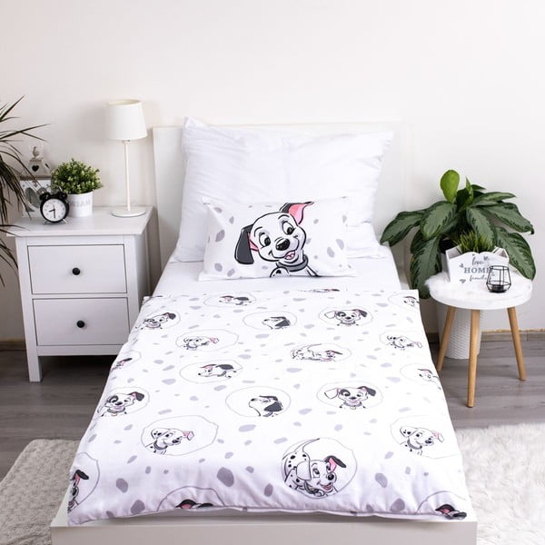 Bílé bavlněné dětské povlečení do postýlky 100x135 cm 101 Dalmatians – Jerry Fabrics-image-2