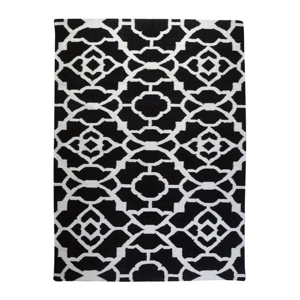 Vlněný koberec Geometry Vintage Black & White, 160x230 cm