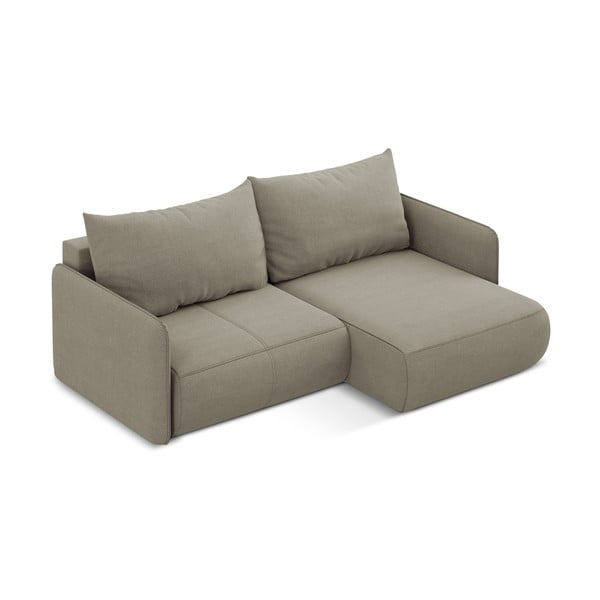 Béžová rozkládací/s úložným prostorem rohová pohovka (pravý roh) Nanea – Makamii-image-4