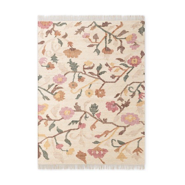 Krémový ručně tkaný jutový koberec 200x300 cm Roya Violette – Elle Decoration