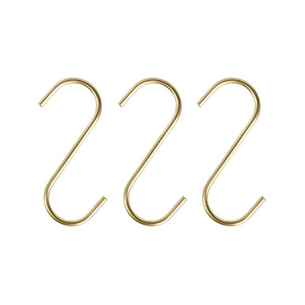 Závěsné háčky v sadě 3 ks nerezové v mosazné barvě Pieni – OYOY Living Design