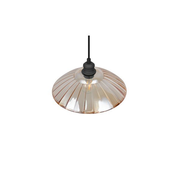 Černé/jantarové kovové závěsné svítidlo se skleněným stínidlem ø 29,5 cm Eluna – Reality-image-4