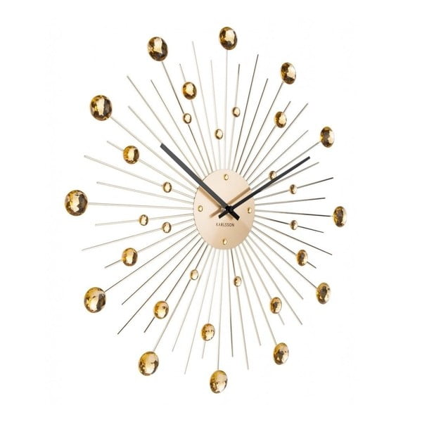 Nástěnné hodiny z krystalů zlaté barvy Karlsson Sunburst-image-1