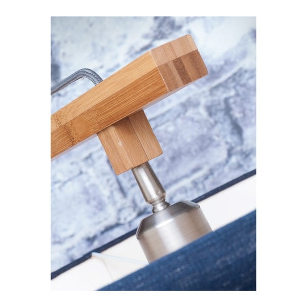 Stojací lampa s bílým stínidlem a konstrukcí z bambusu Good&Mojo Himalaya-image-1