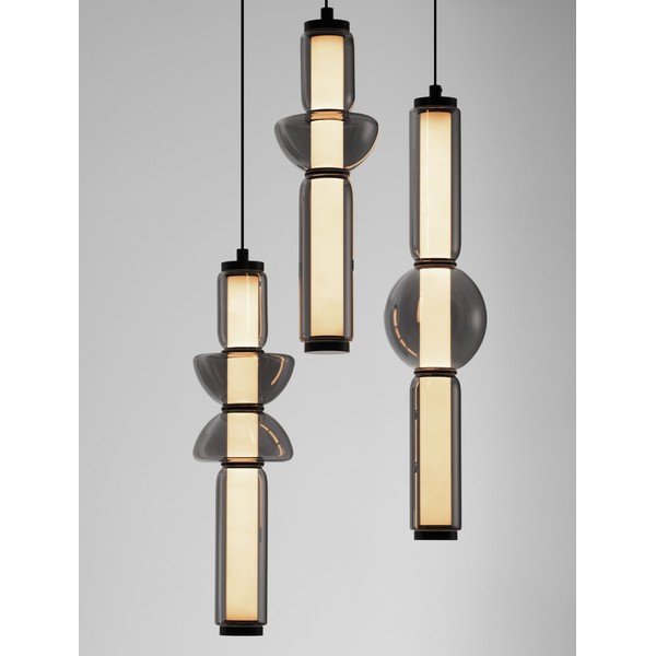 Šedé skleněné LED stmívatelné závěsné svítidlo ø 38 cm Ulon – Nova Luce-image-1