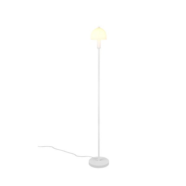 Bílá stojací lampa se skleněným stínidlem (výška 120 cm) Glenn – Reality-image-3