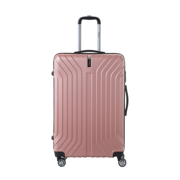 Světle růžový cestovní kufr na kolečkách SINEQUANONE Tina, 107 l