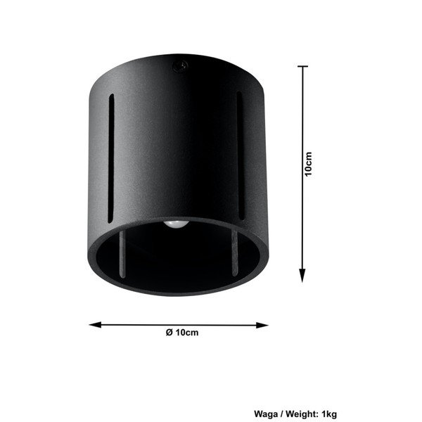 Černé stropní svítidlo Sollux Vulco-image-3