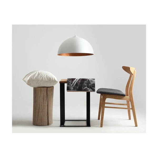 Bílé závěsné svítidlo s detailem v měděné barvě CustomForm Lord, ø 50 cm-image-3