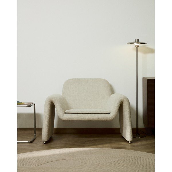 Béžové žinylkové křeslo Melvia – Kave Home-image-1