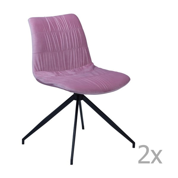 Sada 2 růžových jídelních židlí DAN– FORM Dazz