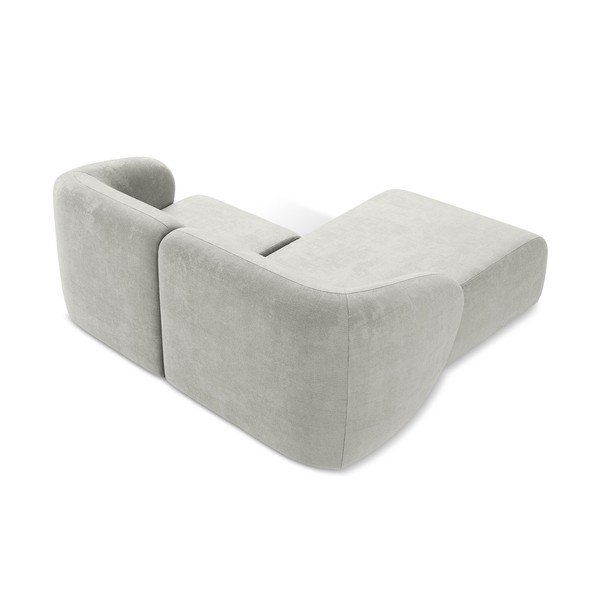 Světle šedá žinylková rohová pohovka (levý roh/s lenoškou) Lani – Makamii-image-3