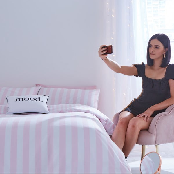 Bílé/růžové povlečení na jednolůžko 135x200 cm Stripe Tease – Sassy B-image-4