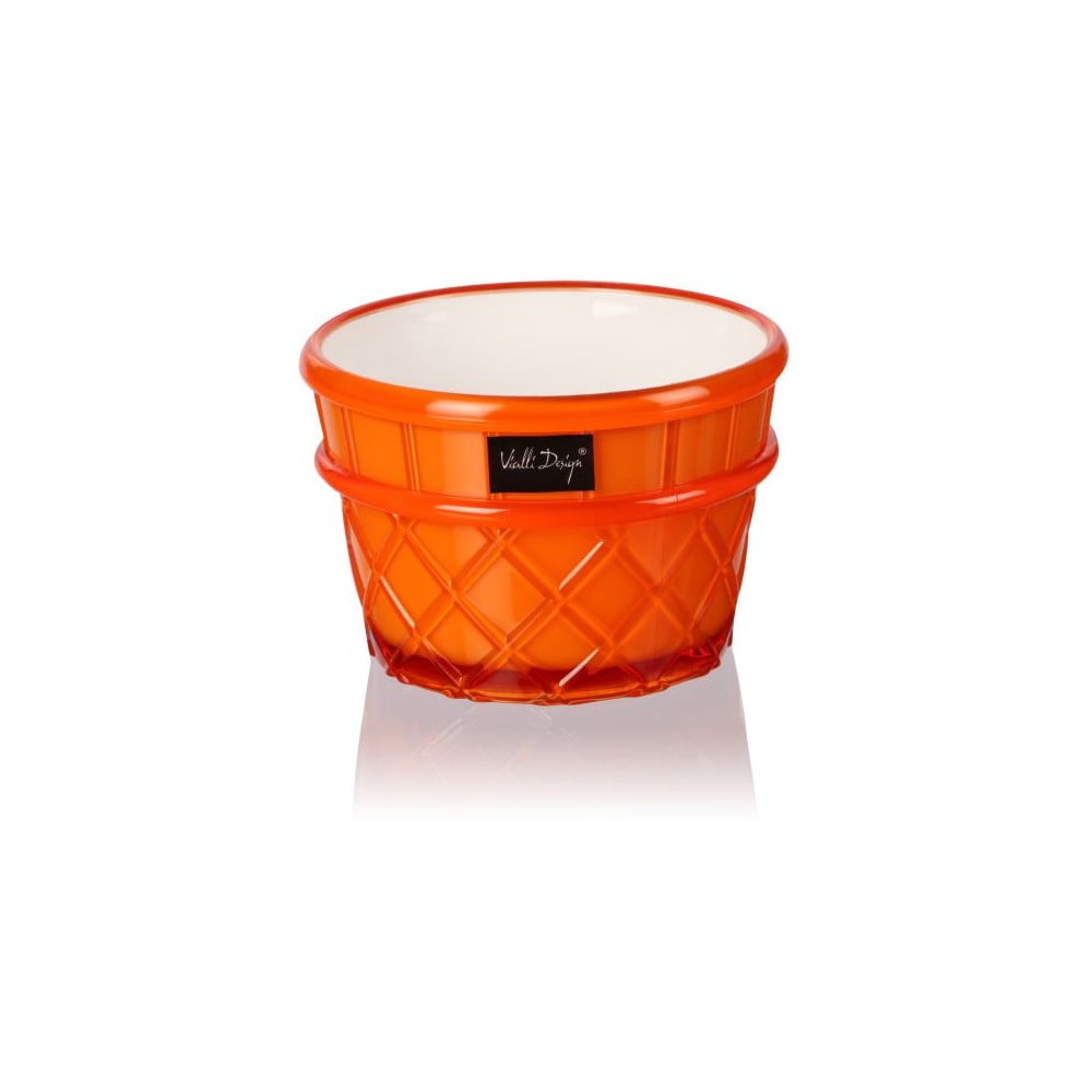 Oranžový pohár na dezert Vialli Design Livio, 266 ml