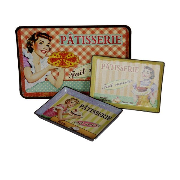 Sada 3 retro podnosů Antic Line Patisserie