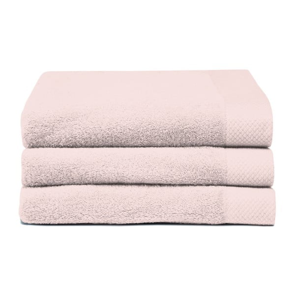 Sada 3 růžových ručníků Seahorse Pure, 60 x 110 cm