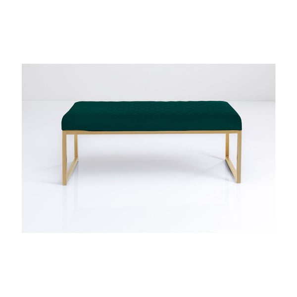 Tmavě zelená sametová lavice Smart – Kare Design