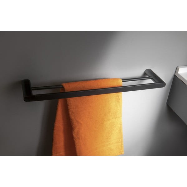 Bílý nástěnný mosazný držák na ručníky Flori – Sapho-image-1