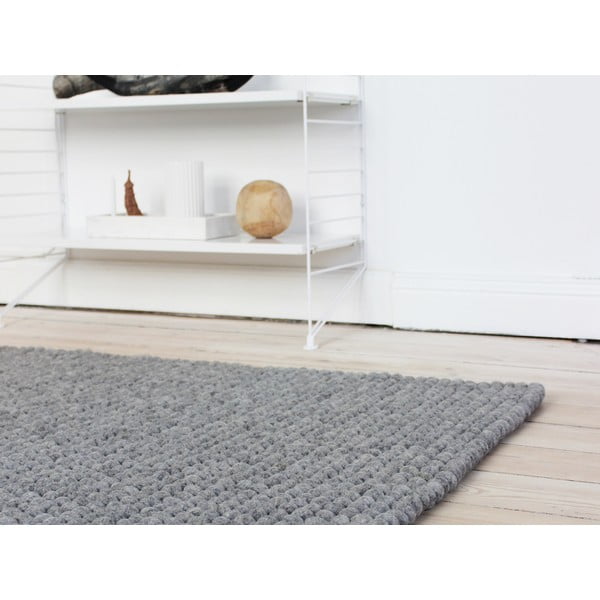 Ocelově šedý kuličkový vlněný koberec Wooldot Ball Rugs, ⌀ 100 x 150 cm-image-2