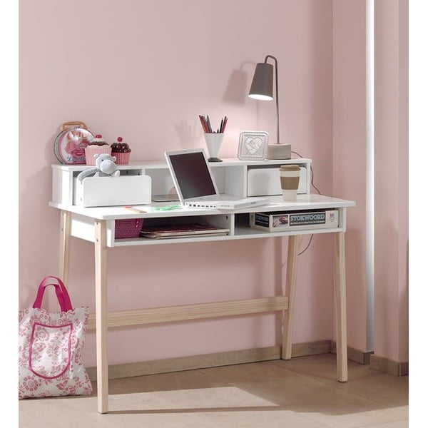 Bílý dětský psací stůl Vipack Kiddy-image-1