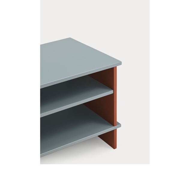 Noční stolek s poličkami v cihlové barvě/šedý Inari – Teulat-image-3