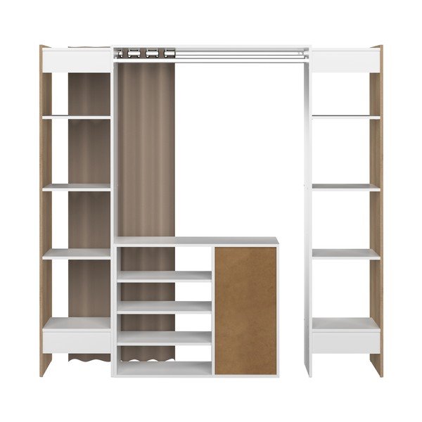 Bílo-hnědá šatní skříň 185x182 cm Tom - TemaHome-image-2