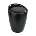 Černá koupelnová stolička s vyjímatelným košem na prádlo Wenko Candy