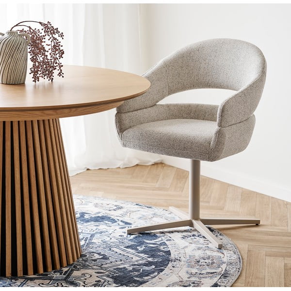 Krémová čalouněná jídelní křesla v sadě 2 ks s područkami Dover – House Nordic-image-1