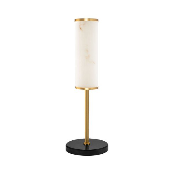 Bílá/v mosazné barvě LED stolní lampa v dekoru mramoru (výška 49 cm) Nolia – Nova Luce
