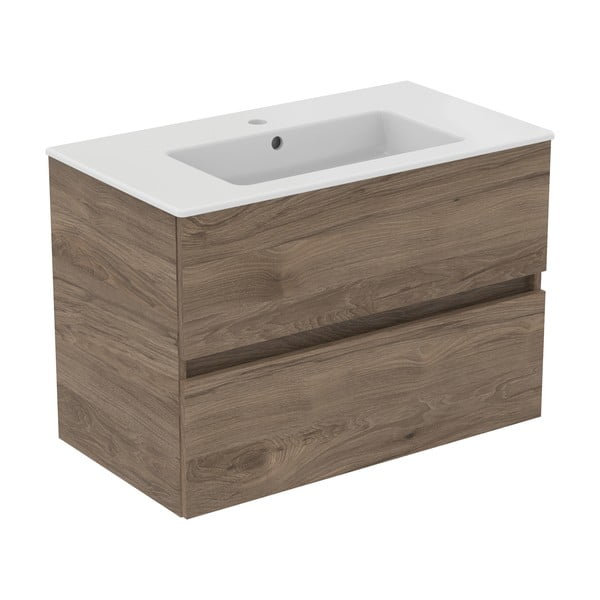 Závěsná skříňka pod umyvadlo v dekoru ořechu v přírodní barvě 80x55 cm Eurovit+ – Ideal Standard-image-2