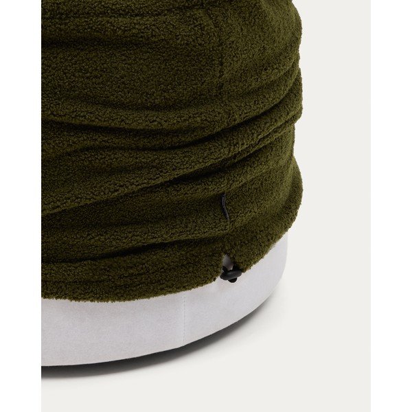 Zelený taburet z textilie bouclé Kaeli – Kave Home-image-2