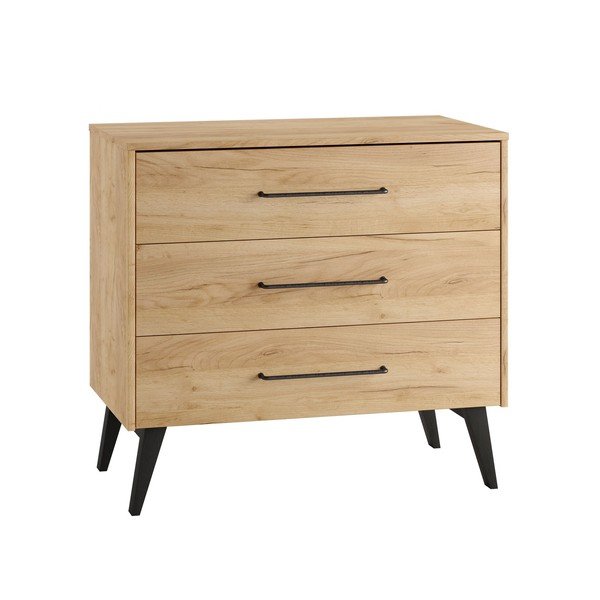 Nízká dětská komoda v dekoru buku v přírodní barvě 100x92 cm Retro – Pinio-image-2