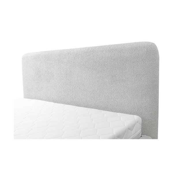 Světle šedá čalouněná dvoulůžková postel s úložným prostorem s roštem 160x200 cm Makapu – Makamii-image-4