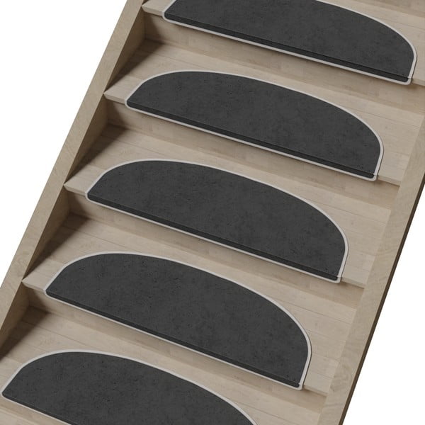 Tmavě šedé nášlapy na schody v sadě 16 ks 20x65 cm Plain Color – Vitaus-image-1