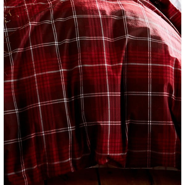 Červené bavlněné povlečení Catherine Lansfield Brushed Tartan, 200 x 200 cm-image-3