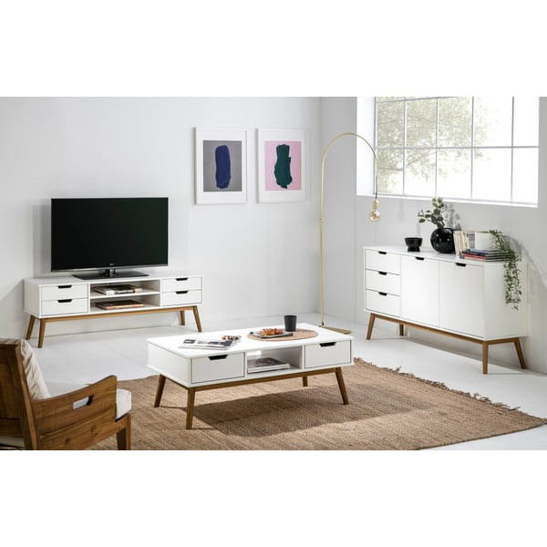 Bílý konferenční stolek z masivního borovicového dřeva Marckeric Baku-image-1