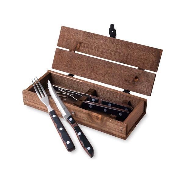 Černý/ve stříbrné barvě nerezový příbor 4 ks Old Farmer Classic – Gense-image-1