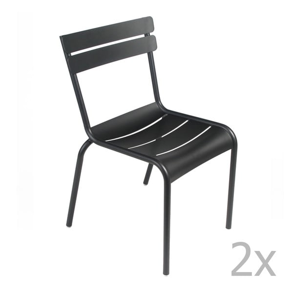 Sada 2 černých židlí Fermob Luxembourg