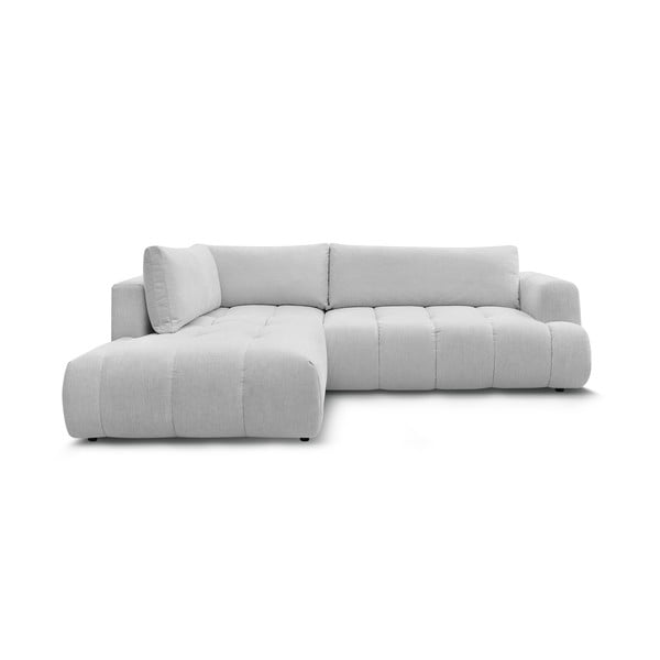 Světle šedá rozkládací/s úložným prostorem rohová pohovka (levý roh/do L) Fuji – Bobochic Paris