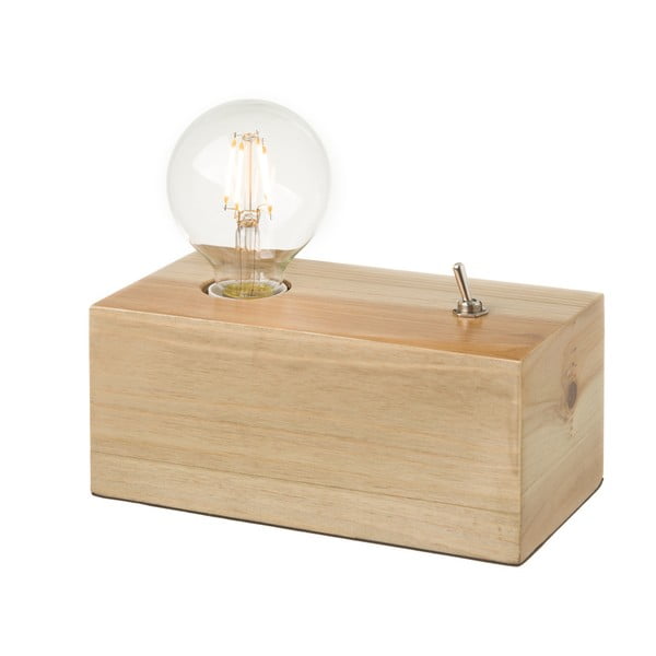 Stolní lampa ze dřeva se žárovkou Unimasa 