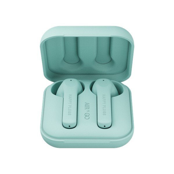 Bezdrátová sluchátka v mintové barvě Happy Plugs Air 1 Go-image-3